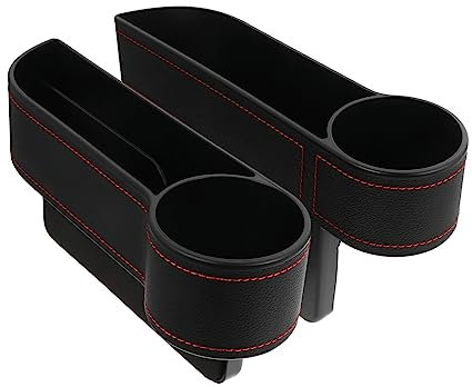 PartyKindom 2pcs Storage Box Number Plate Screws Seat Console Organizer Pocket Side Slit Pockets Pocket Organizer Pouch Storage Bins Bling Seat Console Pockets Container Leather Car