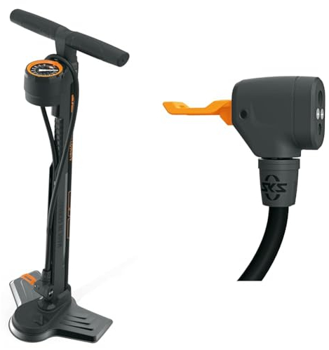 SKS Metaplast Unisex – Erwachsene Airmotion 12.0 Standpumpe, Schwarz, One Size & MV Easy Pumpenkopf