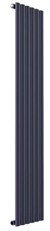Anthracite Radiator Vertical Radiator Central Heating Designer Oval Panel Single Column 1600 x 354mm
