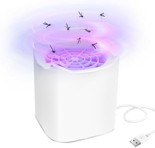 Lampe Anti Moustique, Electrique Anti Moustique Exterieur Intérieur, USB Tue Mouche Electrique Piege a Moustique, Tueur d'Insectes Pas Bruit,Blanc