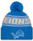 New Era Detroit Lions NFL 2024 Sideline Sport Knit Blau Bommelmütze - One-Size