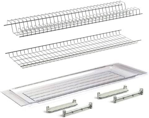 inferramenta SCOLAPIATTI metallo verniciato grigio con vaschetta raccogli gocce (86 CM PER PENSILI DA 90 CM)