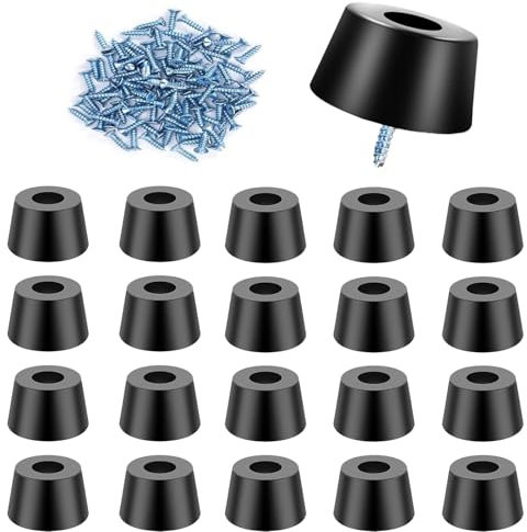 Non-Slip Rubber Feet for Cutting Board - Set of 20 with Stainless Steel Screws, Ideal for Furniture, Appliances & Electronics