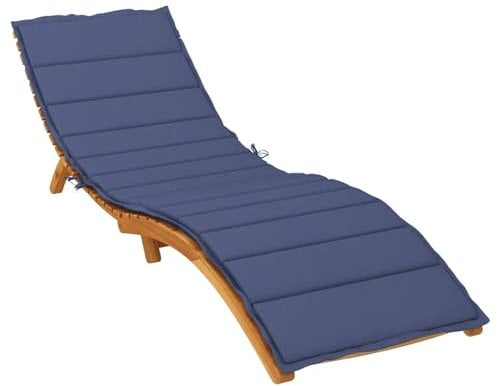 CLALER 200x60x4cm Auflage Gartenliege, Polster Sonnenliege Strandliege Liegenauflage, Eckbänder & Einstellband, Outdoor, Marineblau