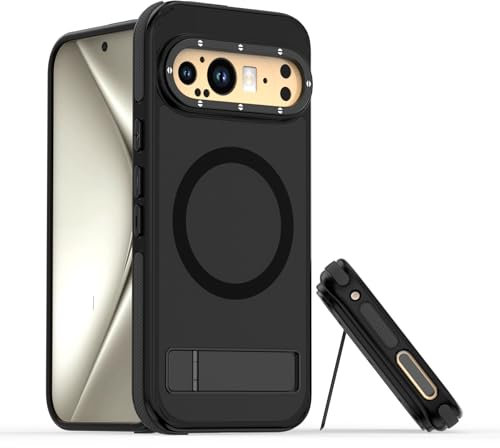 Custodia posteriore per smartphone Custodia magnetica compatibile con Google Pixel 9 5G/Pixel 9 Pro 5G da 6,3 con supporto, compatibile con , protezione anticaduta di grado militare con supporto invi