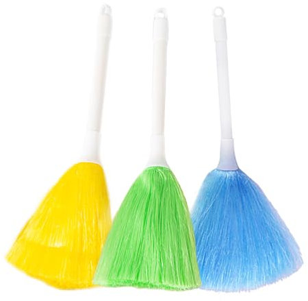 3Pcs Fluffy Microfiber Dusters Mini Dusting Brush Microfiber Dusting Brush Tool with Handle Kitchen Duster Laptop Keyboard Brush for Cleaning Interiors Furniture And Car Accessories