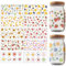 GOMAKERER 10 Blatt Blumen UV DTF Cup Wraps Boho Transferaufkleber Mit Bunten Blumen Und Früchten Wasserdichte PVC Aufkleber Für (30) ml Glasbecher Milchteetassen Becher Behälterdekor