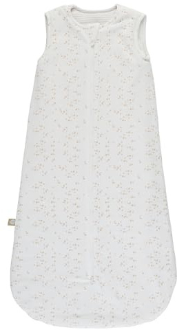 Nattou Babyschlafsack für Sommer und Übergangszeiten, Aus Baumwolle und Polyester, Ca. 90 cm, 6-24 Monate, Flo, Oli & Ernest, Weiß