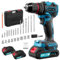 Hondony 21V Cordless Drill Driver, Brushless Motor, 50N.m Max Torque, 2 Speed, LED Work Light, 2 Batteries 2000mAh, Cordless Hammer Drill for Home and Garden DIY Projects