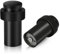 2 Pack Door Stops,85mm Black Door Stop Floor Wall Mounted,Heavy Duty Stainless Steel Door Stopper for Wall, Indoor Outdoor Modern Tall Cylinder Doorstop with Rubber Bumper