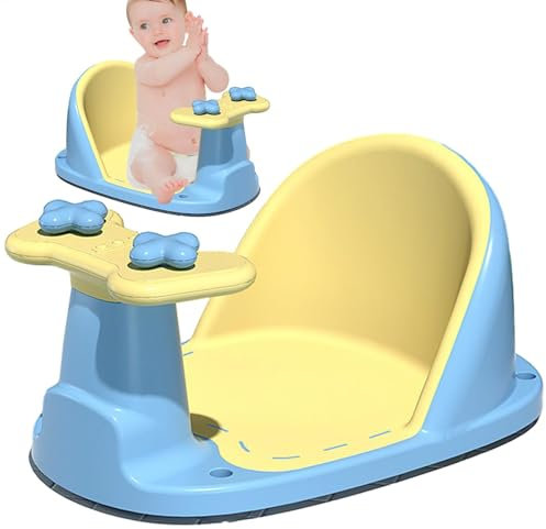 Baby Badewannensitz - Baby Badewannenstütze mit Saugnapf | PP Kleinkind Badewannensitz Rutschfest Baby Badesitz | Sitzbadewanne Neugeborene mit Ergonomischer Rückenlehne | Baby Badesitz für 6-36