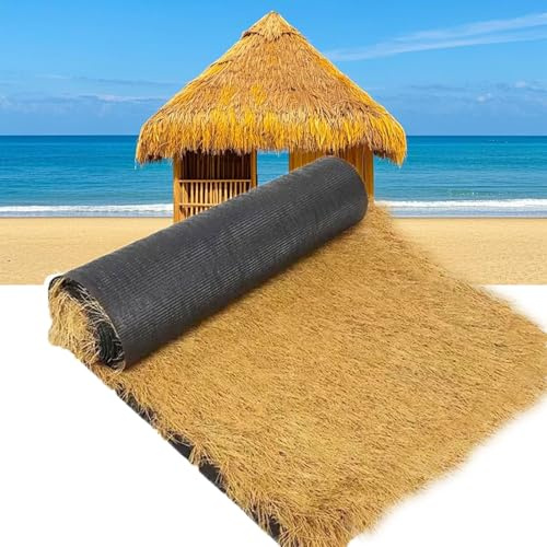 BXZAY Artificial Thatch Roof Straw Decor-Thatch Roofing Rolls for Tiki Bar,Synthetic Thatch Grass Roof,Mexican Style,Palapa,Plam,Hut,Fence,Garden,Swimming Pool,Duck Blind Grass Decor