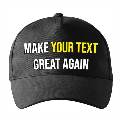 lepni.me Personalisierte Make Great Again Kappen mit Ihrem Benutzerdefinierten Text Namen | Einstellbare Gedruckt Baseball-Cap | Schnallenverschluss Trucker Hüte (Einstellbar Schwarz Mehrfarben)