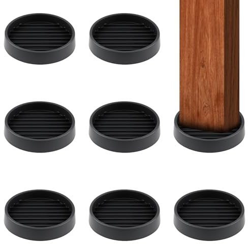 Rubber Castor Cups 2.5 IN, 8 PCS Carpet Protector Cups, Non Slip Furniture Coasters, Furniture Pads Round, Sofa Feet Protectors for Wooden Floors