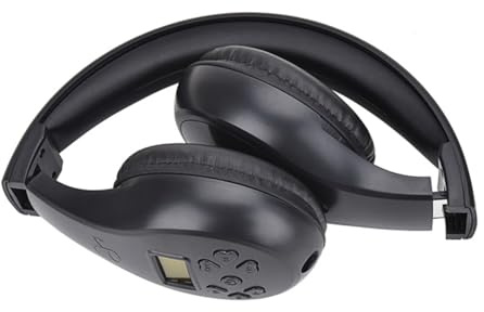 Operitacx Tragbarer Radio Kopfhörer mit Fm Radio und Kanalspeicherfunktion | Leichtes Kunststoffgehäuse, Kabelloses Headset, Komfortables Over Ear Design, Schwarz