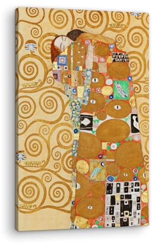 Artenor Quadro Klimt Gustav L'albero della vita (Abbraccio), 40 x 60 cm - Quadri Moderni Soggiorno, Camera da Letto, Cucina, Poster da Parete, Decorazioni Casa, Stampe Quadro su Tela Grandi Dimensioni