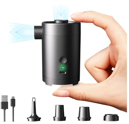 Portable mini Electric air Pump Used for Inflating and deflating Vacuum Storage Bags for Inflatable mattresses, Inflatable Sofas, Swimming Rings, Pool Floats, etc.with a 3600mAh Rechargeable Battery.