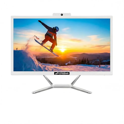STGsivir Ordinateur de Bureau Tout-en-Un, écran 21.5, Core i5 jusqu'à 3.6 GHz, 16Go RAM, 1To SSD, WiFi, BT 5.0, Windows 11 Pro, White