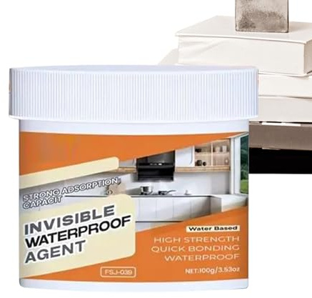 Mastic Imperméable Invisible – Agent Imperméabilisant Polyvalent, 100 G De Mastic Transparent Pour En Béton, Tuiles | Anti-fuite Adhésif Étanche Cabines De Cuisines Salles De Bains Éviers