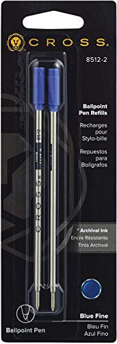 Cross Ballpoint Pen Refill, Pack of 2, Fine, Blue