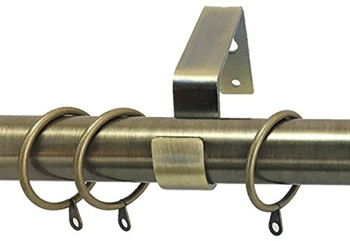 20 Pack Metal Curtain Ring Chrome Brass Brushed Chrome Fits 19mm 25mm 28mm Poles (To Fit 28mm Poles, Antique Brass)