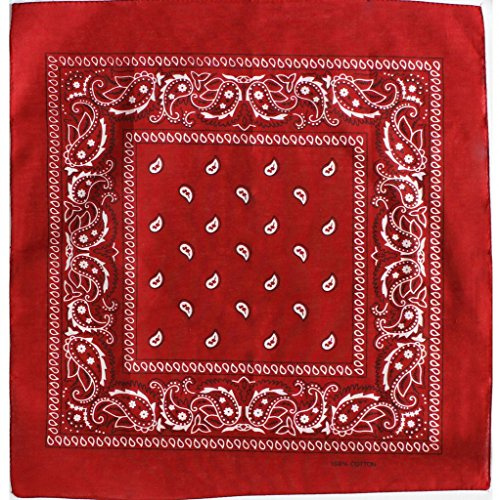 Boolavard 100% Cotton 1pcs, 6pcs or 12pcs Pack Bandanas with Original Paisley Pattern Colour of Choice Headwear/Hair