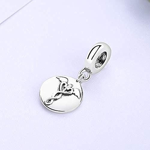 Charm Anhänger,Schillernder Anhänger Caduceus 925 Sterling Silber Perlen Anhänger Passform Original Charm Frauen Armband Armreif Diy Schmuckherstellung