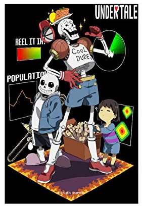 weqwe Game Undertale 36 Leinwand-Poster, Schlafzimmerdekoration, Sport-Landschaft, Bürozimmer, Dekoration, Geschenk, 30 x 45 cm, ohne Rahmen-Stil 1