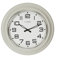 Hometime Horloge murale ronde ronde Motif assiette profonde Beige et argenté