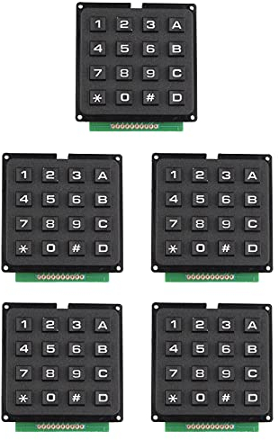 Jopto 5 Stücke 4x4 Matrix Keypad Tastatur 4 x 4 Matrix Array 16 Switch Tastatur Modul 16 Key MCU Membran Switch Keypad Kompatibel mit Arduino und Raspberry Pi