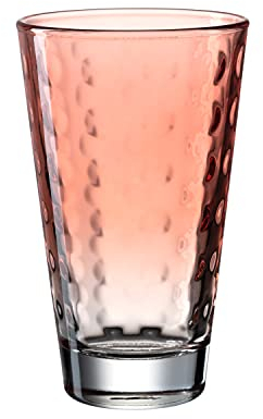 Leonardo Optic 025902 Verre à long drink lavable au lave-vaisselle, gobelet coloré en verre à jus, orange, 300 ml