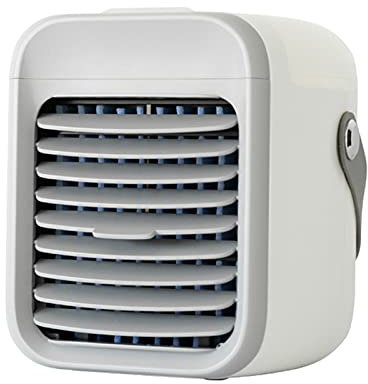 Portable Refroidisseur d'air, Personnels Climatiseurs, 2000MAh Batterie, avec 3 Vitesses, 3 dans 1 Refroidisseur Évaporation Et Purificateur, pour La Maison Bureau, Voyage (White)