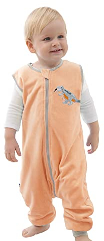 Schlummersack mit Füße Schlafsack Baby tragbare Fleece-Decke für erste Gehversuche Säugling Kinder 1-4 Jahre tog1.5 Dinosaurier/M