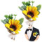 Tamseen 2 Stück künstliche Sonnenblumen, Ansteckblume für das Handgelenk, Brautjungfer mit Anstecknadel, DIY, Brautsträuße, Hochzeit, Handgelenkblumen, Party, Dekoration für Zuhause