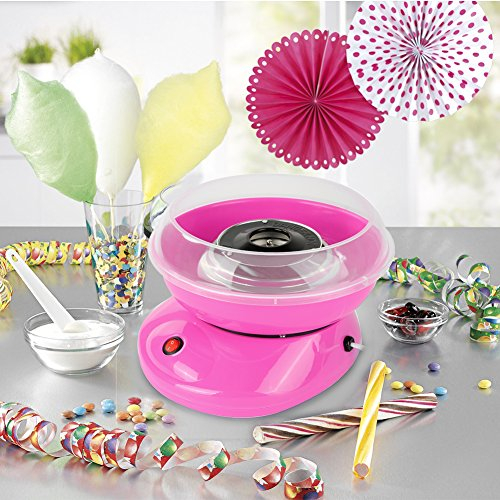 Zuckerwattemaschine für Zuhause, Zuckerwatte-Maschine Set Mit Zuckerwatte Stäbchen & Messlöffel, Zuckerwatte in nur 2 min (Rosa)