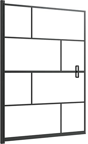 Gecheer Duschkabine mit ABS-Griff Badewannenaufsatz Duschabtrennung Duschwand Badewanne Schulte Aufsatz Dusche 100 x 140 cm (B x H) Mit einem ABS-Griff ESG mit schwarzem Schwarz