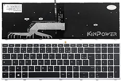 KINPOWER Clavier Azerty Français Compatible avec HP Probook 650 G4 650 G5 Rétroéclairage