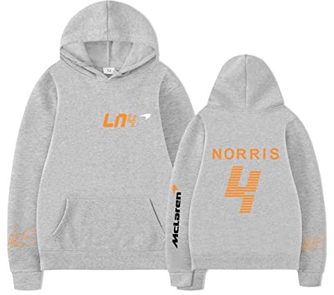Unisex Lando-Norris Hoodie Sweatshirt Harajuku Cartoon Hip Hop Mode Kleidung F1 Racing Fans Männer/Frauen Hoodie (S-3XL) (1,S)