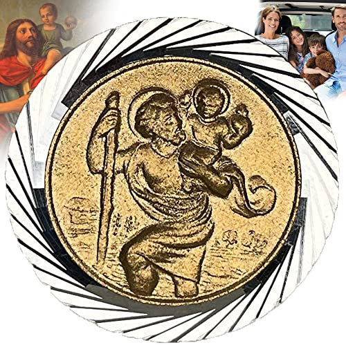 Vibratis St. Christophorus Plakette für Auto – Schutzpatron für sichere Fahrten & Reisen