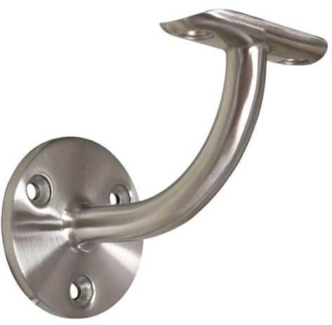 Handlaufträger mit Platte für Rundrohr Ø 33,7 Edelstahl V2A Handlauf VA Handstütze Treppengeländer Geländer Treppen Balkongeländer Terrassengeländer Balkon Terrasse 1 Stück