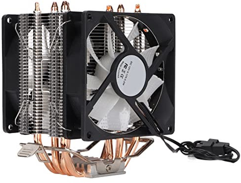 Bewinner RGB CPU Luftkühler, CPU Lüfter Direktkontakt Technologie RGB Beleuchtung Geräuscharmer Computerkühler für LGA 775 für Core2DUO für Usw. (Doppellüfter)