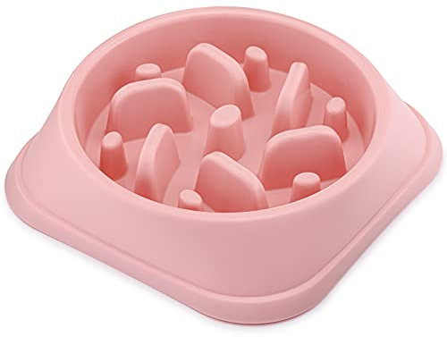 Bubbledog Slow Dog Feeder Bowl – Dog Puzzle Toy for Healthy Diet – Anti-Choking, Anti-Turnover – Pink, Dishwasher Safe – Ideal for Small & Medium Dogs