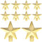 ifundom 10pcs Mini Christmas Tree Topper 6cm Small Christmas Star Mini Christmas Tree Star Topper for Xmas Party Holiday Home Decorations Golden