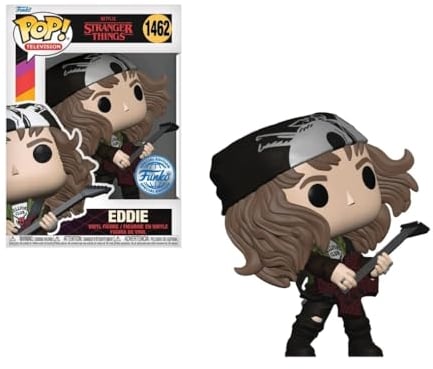 Funko Pop! TV: Stranger Things - Hunter Eddie with Guitar - Metálico - Stranger Things (TV) - Figura de Vinilo Coleccionable - Idea de Regalo - Mercancia Oficial - Juguetes para Niños y Adultos