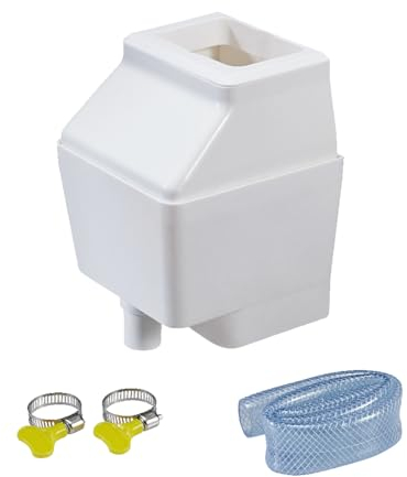 Rain Barrel Diverter, RainWater Collection System Fits for 2 x 3” and 3 x 4”, Downspout Diverter with Adjustable Collection Capacity, Polyvinyl Chloride (PVC), White