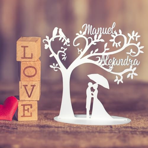 JR Maderas Arbol de la Vida Personalizado - Obra Artesanal de Madera con Nombres y Apellidos de la Familia - Adornos Pared Salon - Arbol Genealógico Decorar tu Hogar - Regalo Ideal.