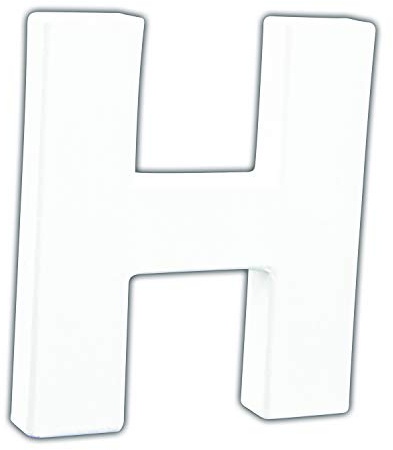 Décopatch AC737Cpack 5x Buchstabe H aus Pappmaché 15x10,5x12cm Weiß