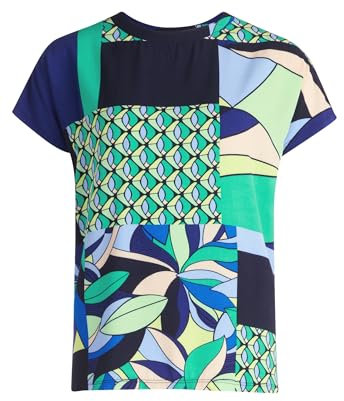 Betty Barclay Damen Printshirt mit Stehkragen Dark Blue/Green,38