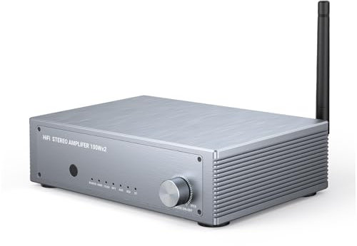 Inwa Amplificador Audio HiFi Bluetooth, 200W 2 Canales Amplificador Estéreo Mini Hi-Fi Receptor, con HDMI(ARC), Ópt, Coax, USB, RCA, para Altavoces Domésticos 100W x 2 con Control de Graves y Agudos
