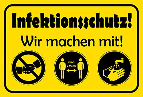 Ontrada Holzschild 30x40cm Corona Infektionsschutz Holz Schild